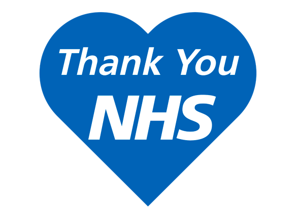 Thank you NHS in a blue heart 